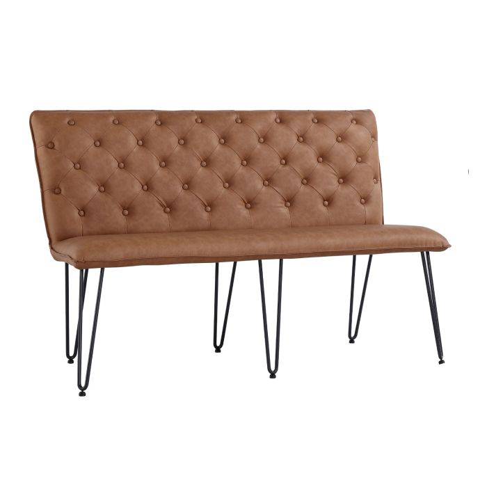 Essentials Studded back Bench 140cm in Tan
