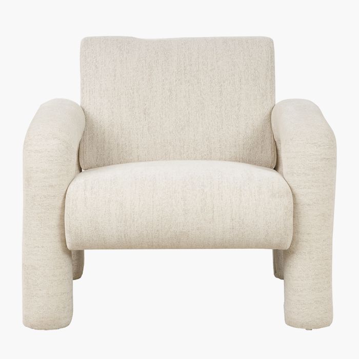 Ravello White Textured Fabric Armed Chair