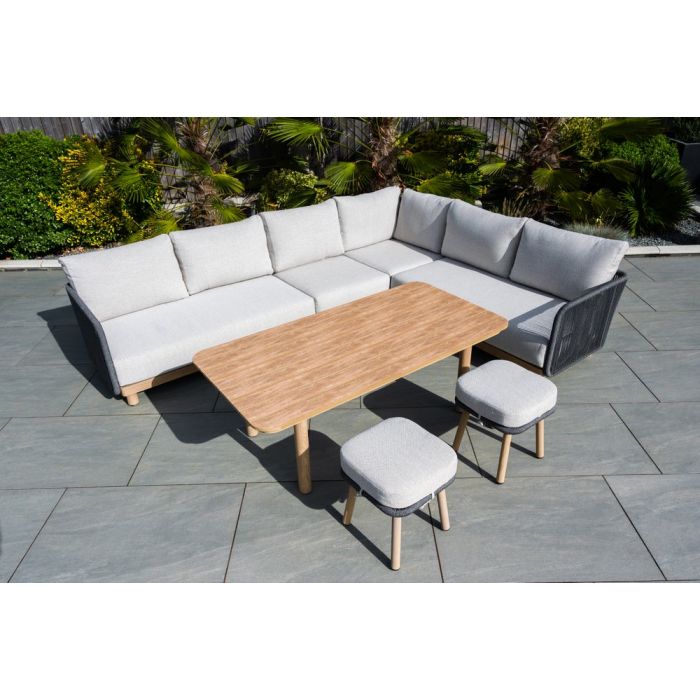 Buxton Rope Weave Corner Lounge Set with High Table and 2 Stools