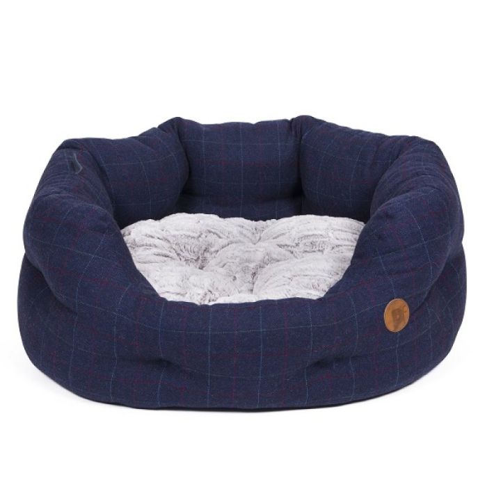 Midnight Tweed Oval Bed SML
