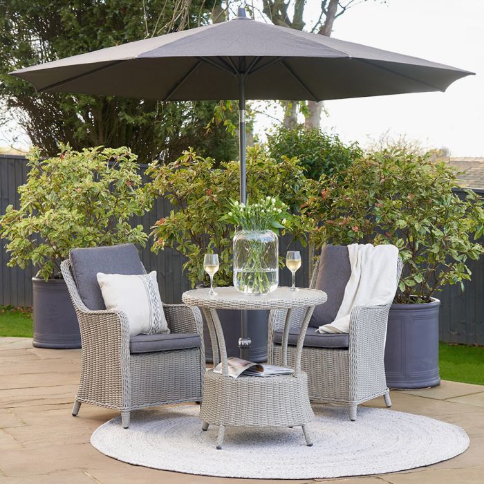 Platinum Riva Premium 300cm Round Manhattan Grey Parasol