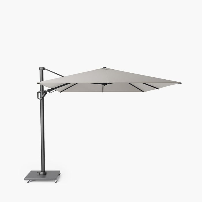 Platinum Premium Challenger T2 Cantilever Parasol 350x260x246cm. Manhattan Grey Canopy 