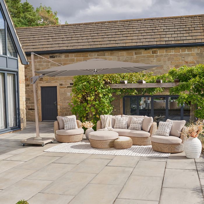 Platinum Nexus T2 Premium Cantilever Parasol W300xD300xH257cm. Havana Taupe Canopy