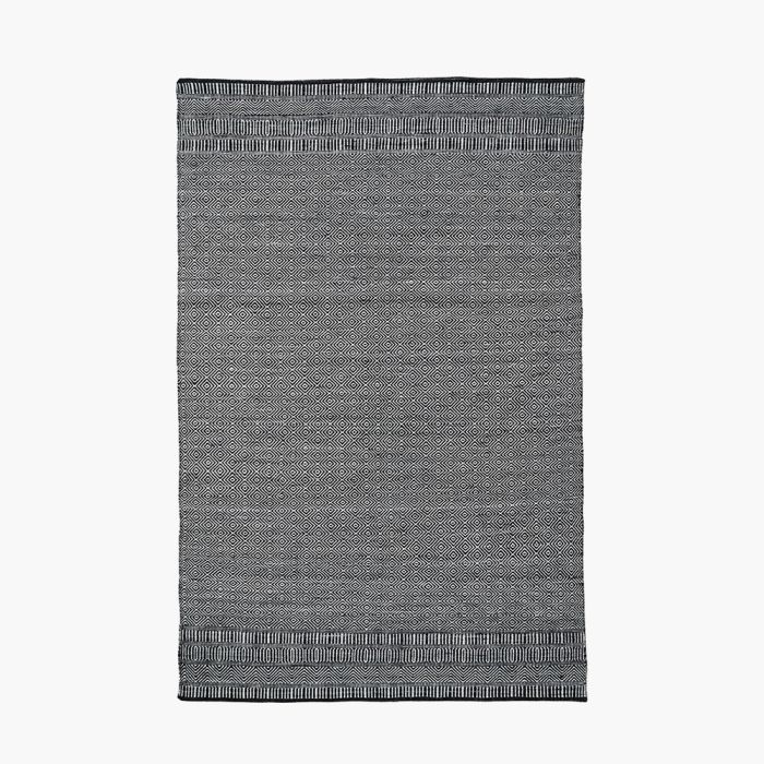 Indoor Outdoor Black and White Inca Design Rug