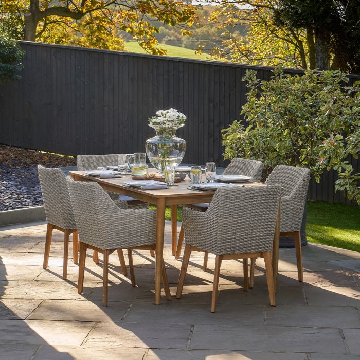 Larissa Light Kubu Grey 6 Seat Outdoor Dining Set 