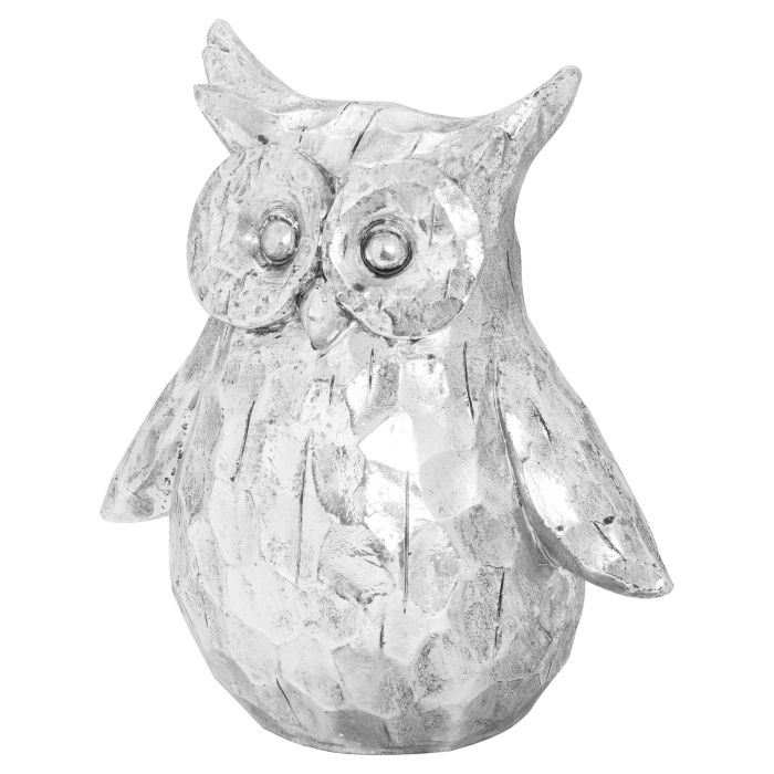 Olive The Large Silver Ceramic Owl