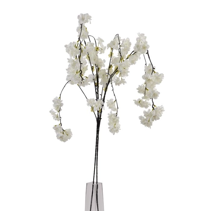 3 Stems of Large White Cherry Blossom Stem