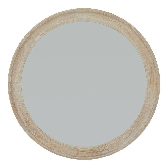 Washed Wood Round Framed Large Mirror