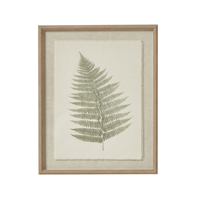 Bracken Art On Texture-Torn Paper With Beaded Frame