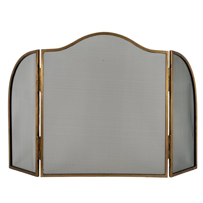 Antiqued Brass Fire Screen