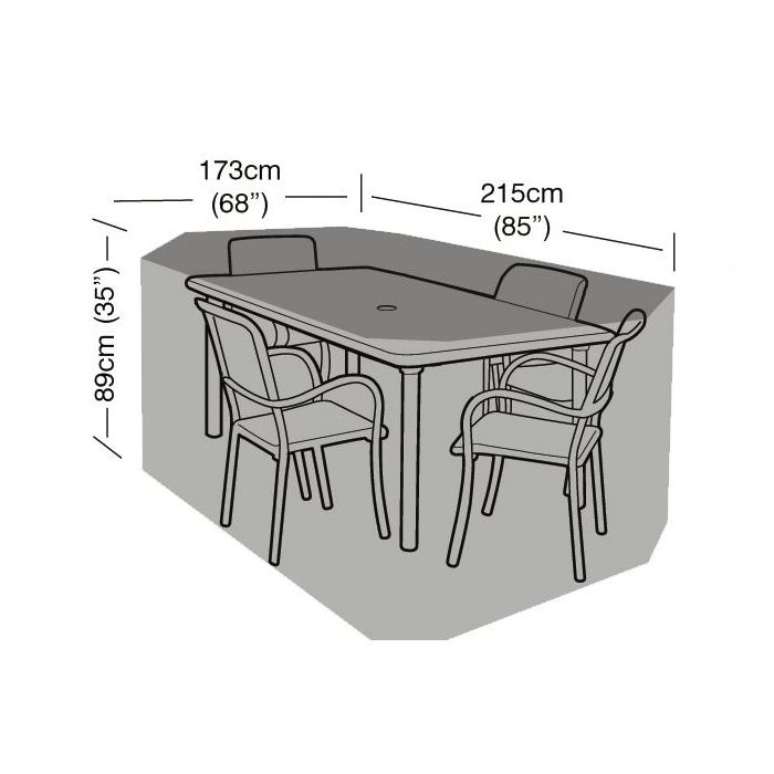 4 Seat Rectangular Furniture Set Cover 215x173x89cm