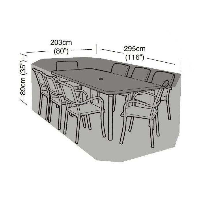 8 Seat Rectangular Suite Weather Cover 295x203x89cm 