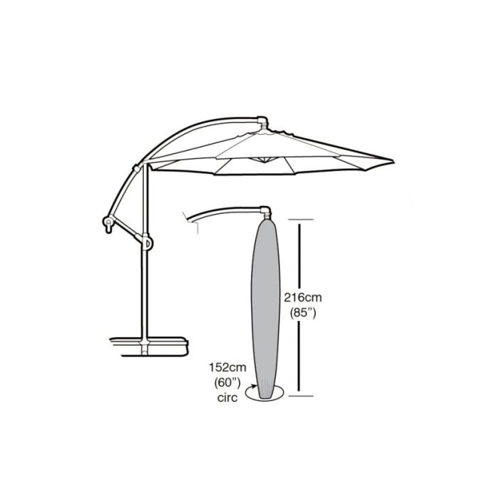 Cantilever Parasol Weather Cover 216x152 circ - Doesn't cover frame