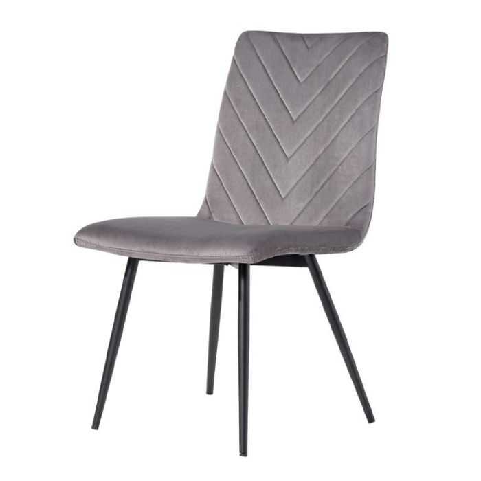 Essentials Velvet Dining Chair  in Dark Grey