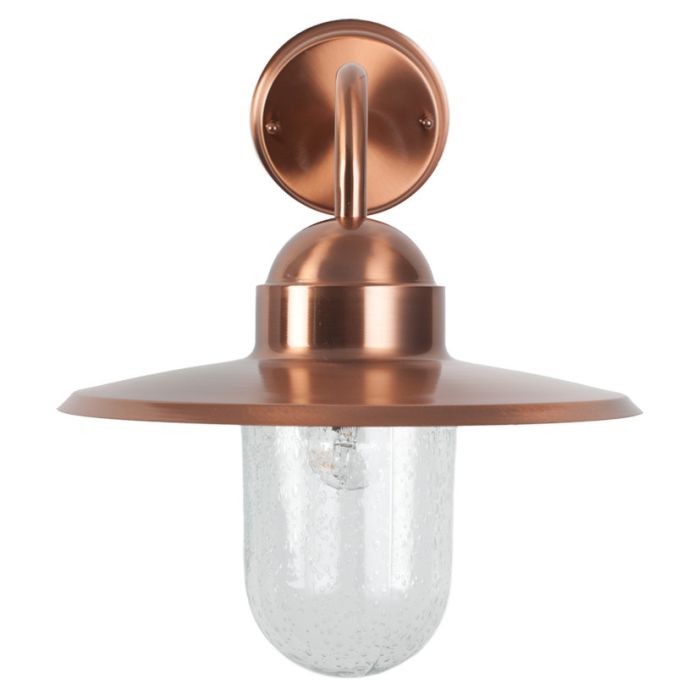 Copper Metal and Glass Fisherman Wall Light