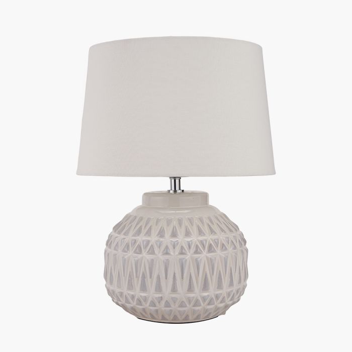 Anneli Warm White Aztec Texture Ceramic Table Lamp