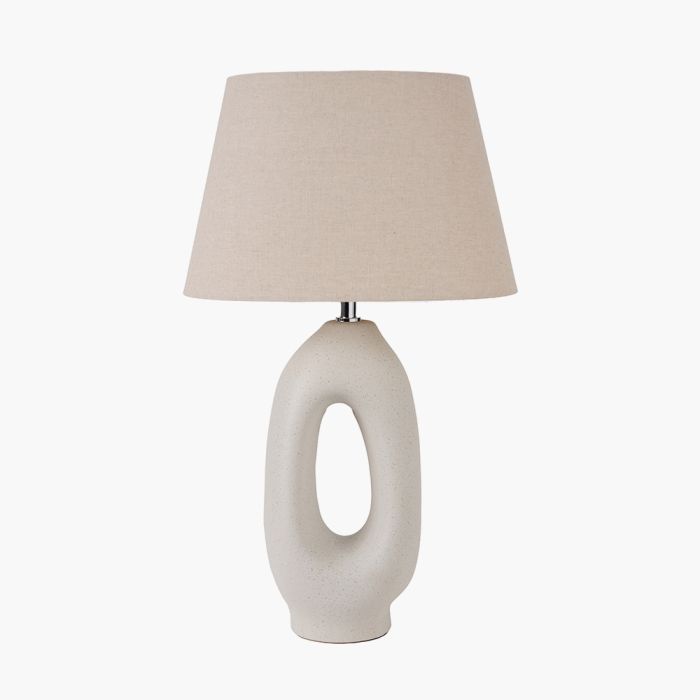 Laila Natural Organic Tall Ceramic Table Lamp 