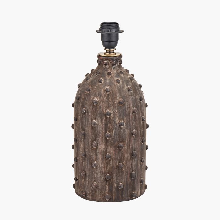 Kali Textured Dot Grey Stoneware Table Lamp Base