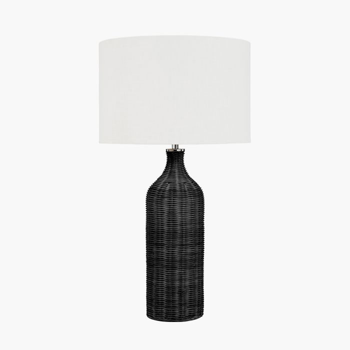 Anika Black Rattan Bottle Table Lamp