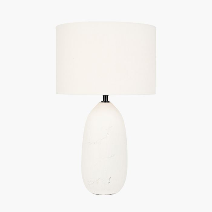 Erika White Vintage Textured Ceramic Table Lamp