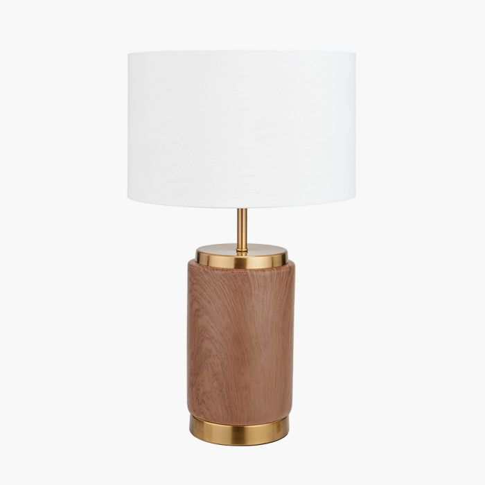 Carrara Wood Effect Ceramic Table Lamp