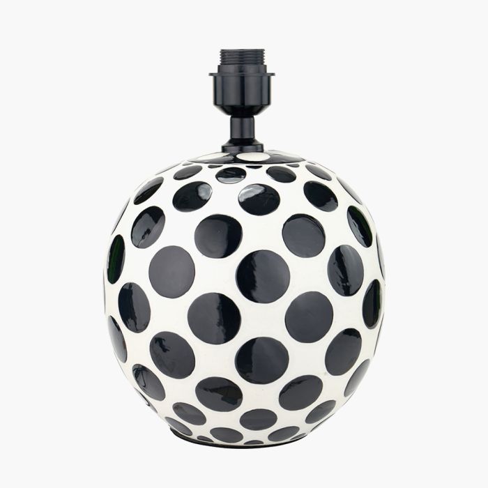 Larisa Black Polka Dot Ceramic Table Lamp Base