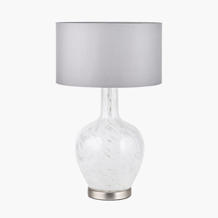 Aurora Speckled White Glass Table Lamp