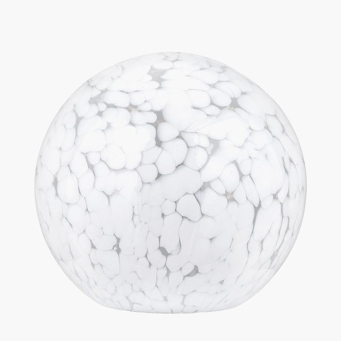 Aurora Speckled White Glass Spherical Table Lamp