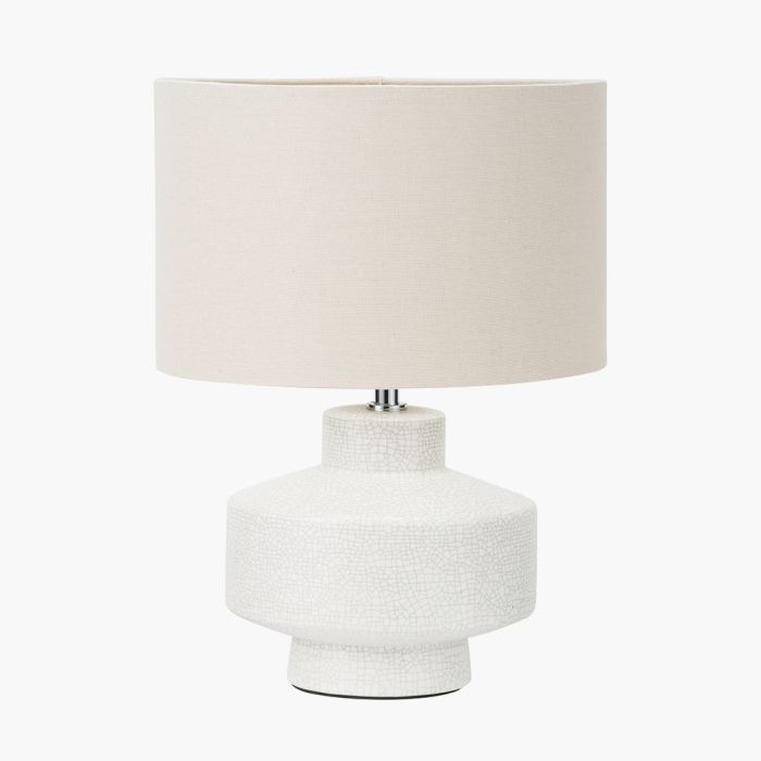 Elure White Crackle Effect Table Lamp 