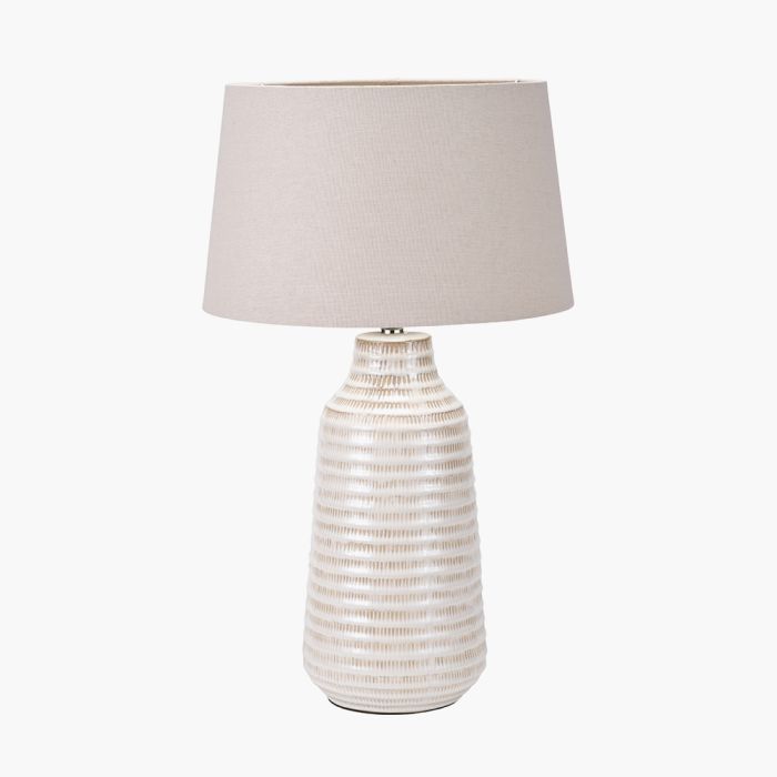 Nya Warm White Scratch Effect Ceramic Table Lamp