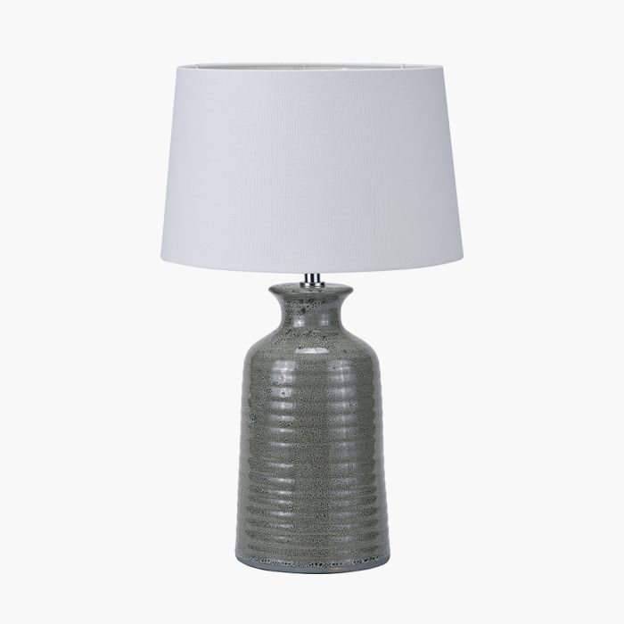 Helka Smokey Green Reactive Glaze Table Lamp