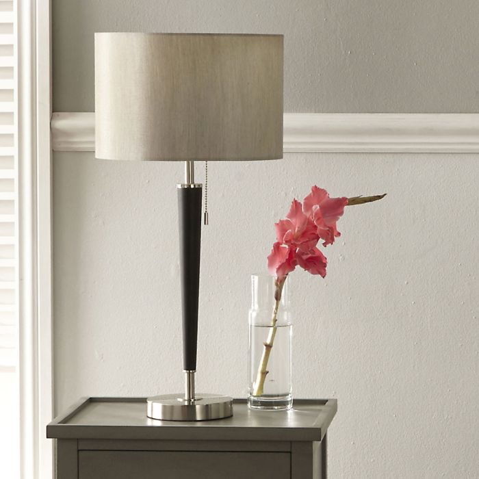 Lowry Brushed Silver and Matt Black Metal Table Lamp