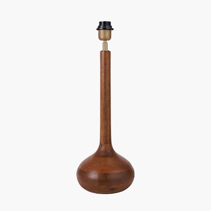 Toma Oiled Wood Tall Neck Table Lamp Base