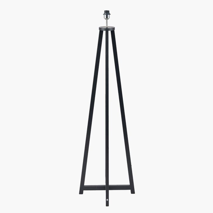 Whitby Matt Black Wood Tapered 4 Post Floor Lamp Base