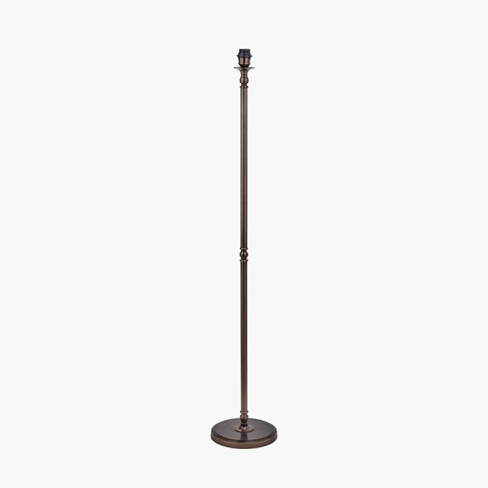 Piero Antique Bronze Metal Candlestick Floor Lamp Base