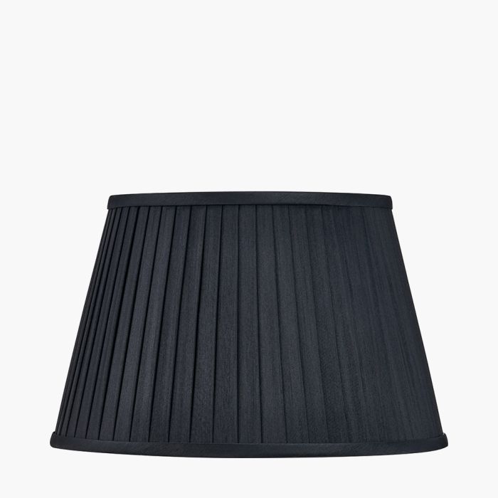Lyndon 35cm Black Silk Mix Knife Pleat Tapered Lampshade