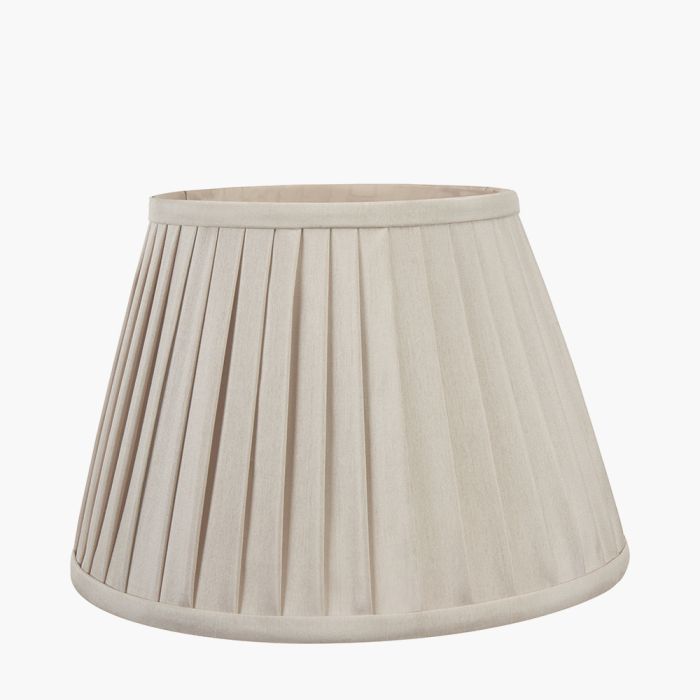 Lyndon 40cm Taupe Poly Cotton Knife Pleat Tapered Lampshade