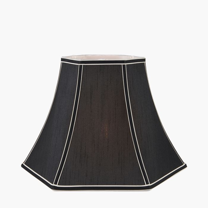 Lyla 50cm Black Silk Mix Bowed Lampshade