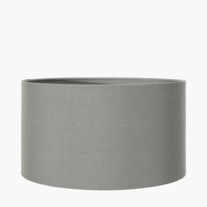 Harry 30cm Steel Grey Poly Cotton Cylinder Lampshade