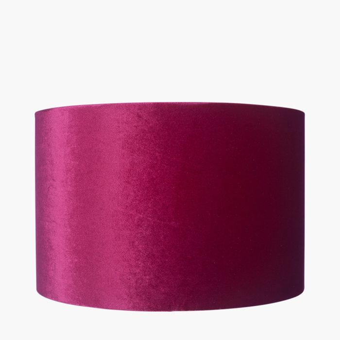 Bow 45cm Raspberry Velvet Cylinder Lampshade