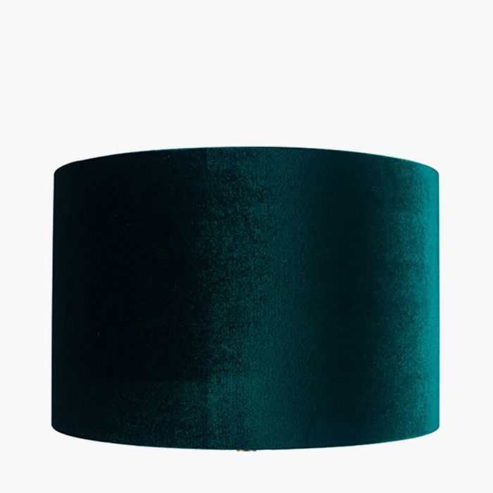 Bow 25cm Forest Green Velvet Cylinder Lampshade