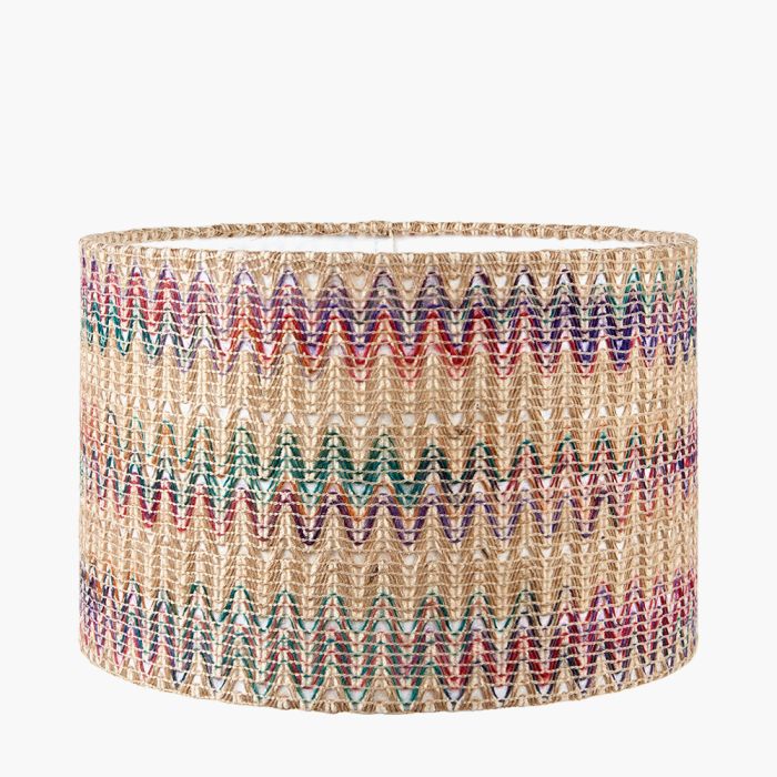 Langtang 30cm Multi Colour Woven Cylinder Shade