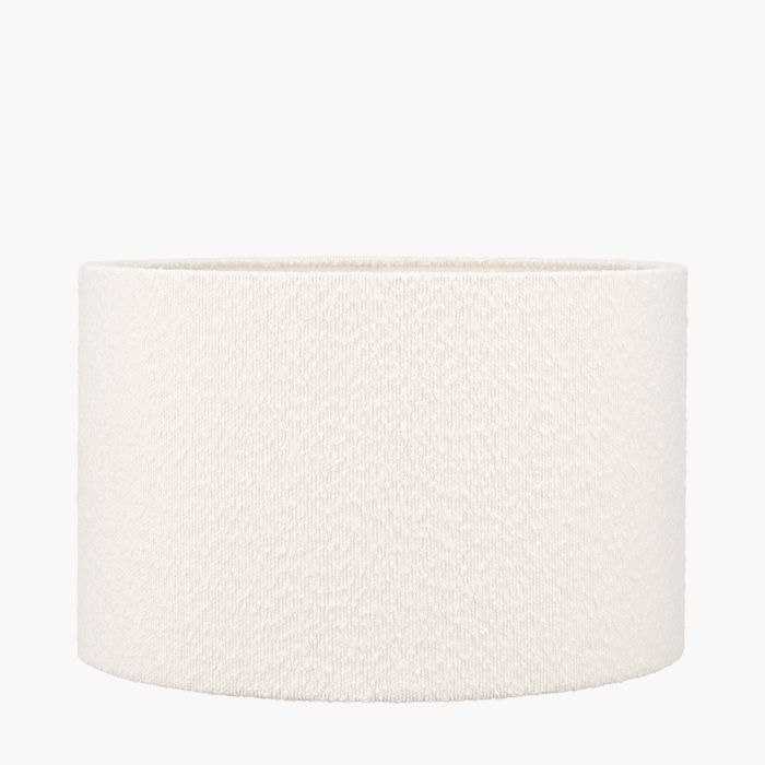 Rouen 45cm White Boucle Cylinder Shade