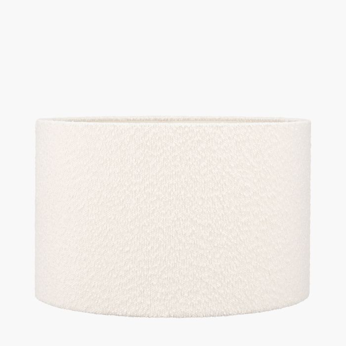 Rouen 45cm White Boucle Cylinder Lampshade
