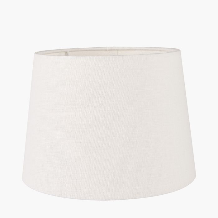 Lys 30cm White Self Lined Linen Tapered Cylinder Shade