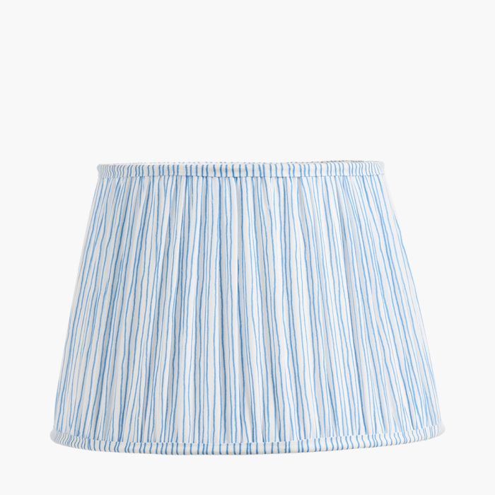 Thiago 35cm Ocean Blue Stripe Mushroom Pleat Tapered Lampshade