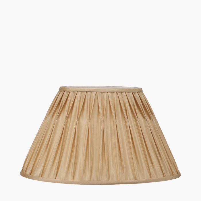 Garbo 45cm Gold Silk Mix Pinch Pleat Tapered Lampshade