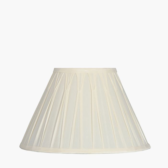 Garbo 50cm Cream Silk Mix Pinch Pleat Tapered Lampshade