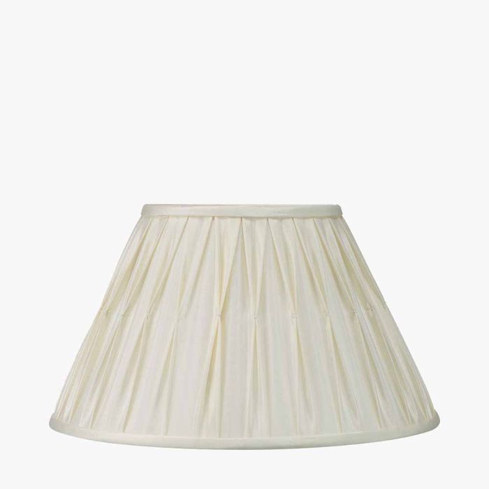 Garbo 35cm Cream Silk Mix Pinch Pleat Tapered Lampshade