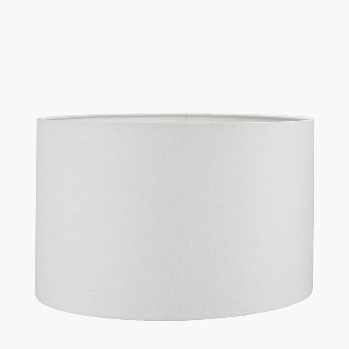 Lino 45cm White Self Lined Linen Drum Lampshade